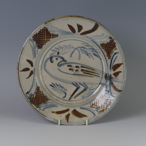 3 - Seth Cardew (1934 - 2016) a Wenford Bridge pottery Plate, depicting central stylised figure of a bir... 