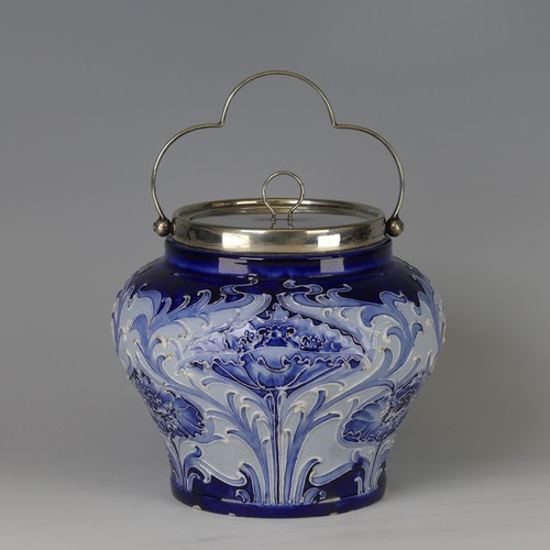 A William Moorcroft for Macintyre Florianware Biscuit Barrel, tubelined ...