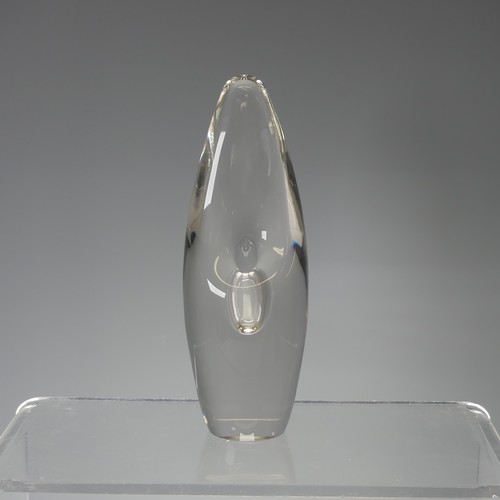 8 - A Timo Sarpaneva for Iittala, Finland, orchid crystal glass Vase, of stylised form, etched signature... 