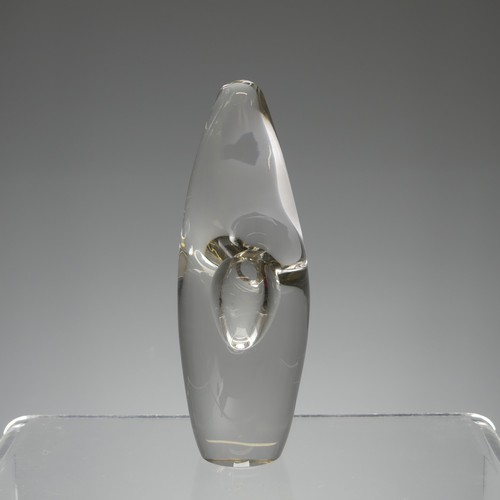 8 - A Timo Sarpaneva for Iittala, Finland, orchid crystal glass Vase, of stylised form, etched signature... 