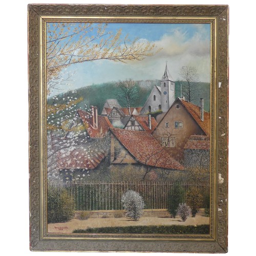 205 - Royal Sutcliffe (20th century), Bergstrasse, Heidelberg (following visit to Heidelberg), oil on canv... 