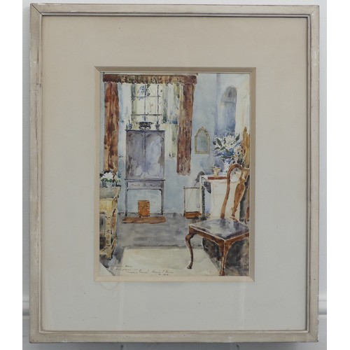 223 - Francis E. James (1850-1920), A pair of ‘souvenir’ interior studies, watercolour, signed, 35.5cm x 2... 