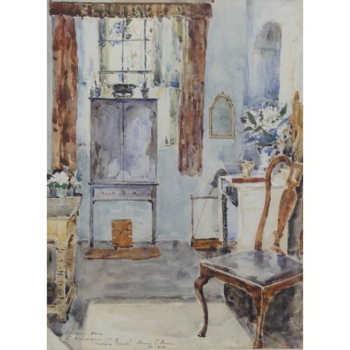 223 - Francis E. James (1850-1920), A pair of ‘souvenir’ interior studies, watercolour, signed, 35.5cm x 2... 