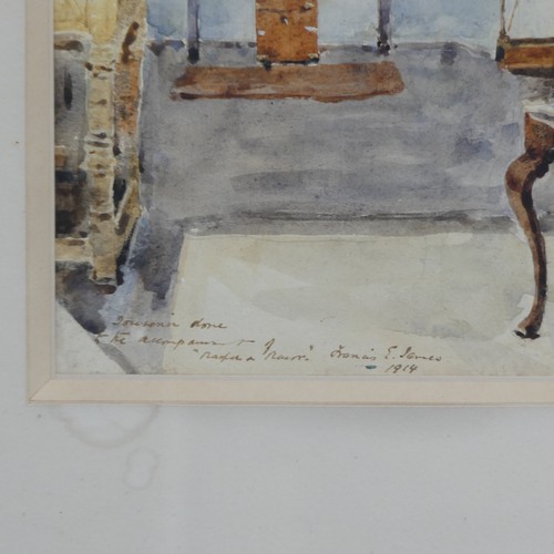 223 - Francis E. James (1850-1920), A pair of ‘souvenir’ interior studies, watercolour, signed, 35.5cm x 2... 