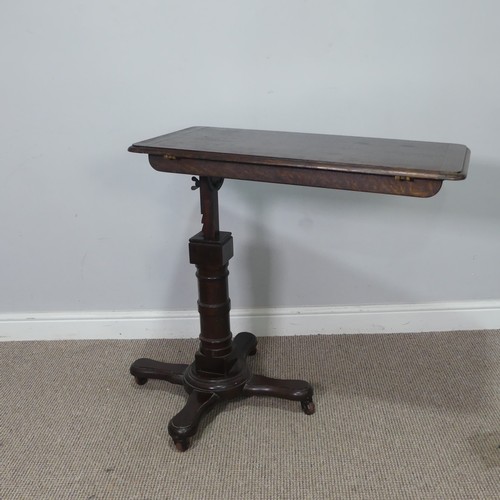 353 - A late 19th/ early 20th century oak invalid metamorphic reading Table, by Carters Ltd, with ivorine ... 