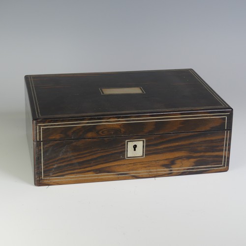 359 - A Victorian coromandel jewellery Box, with mother of pearl inlay, W 27 cm x H 9.5 cm x D 19.5 cm.... 