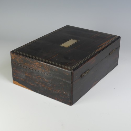 359 - A Victorian coromandel jewellery Box, with mother of pearl inlay, W 27 cm x H 9.5 cm x D 19.5 cm.... 