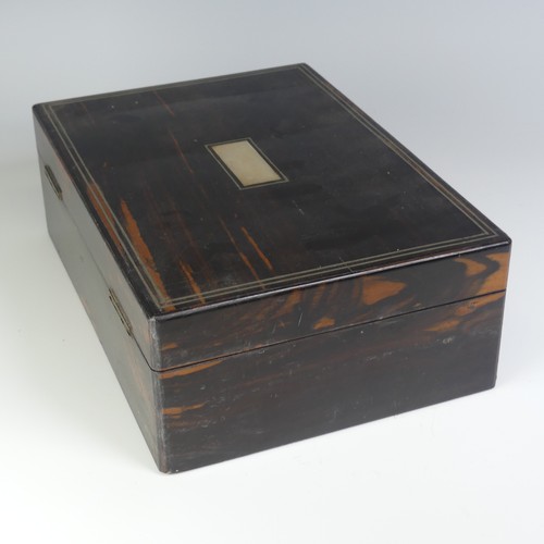 359 - A Victorian coromandel jewellery Box, with mother of pearl inlay, W 27 cm x H 9.5 cm x D 19.5 cm.... 