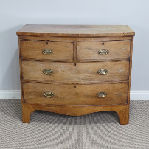 365 - A Georgian mahogany bow-front Chest of drawers, of two small drawers over two large drawers, raised ... 