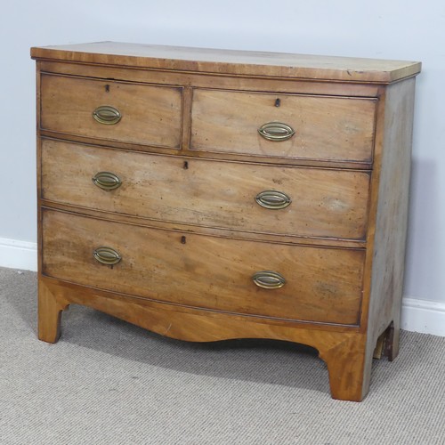 365 - A Georgian mahogany bow-front Chest of drawers, of two small drawers over two large drawers, raised ... 