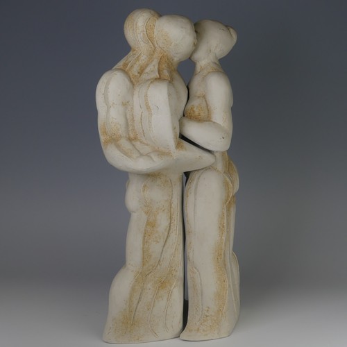 33 - Peter Wright (1919 - 2003) a ceramic sculpture of embracing Figures, composed of two interlocking pa... 