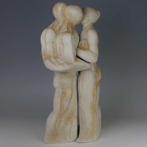 33 - Peter Wright (1919 - 2003) a ceramic sculpture of embracing Figures, composed of two interlocking pa... 