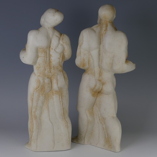 33 - Peter Wright (1919 - 2003) a ceramic sculpture of embracing Figures, composed of two interlocking pa... 