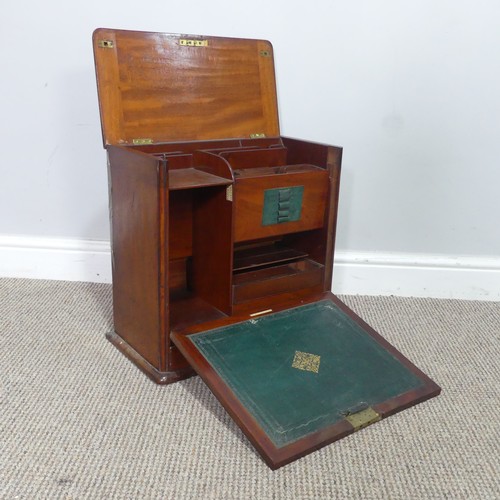 387 - An early 20th century mahogany campaign style writing / stationery Box, by ''Letts, Son & Co