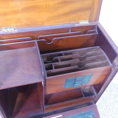 387 - An early 20th century mahogany campaign style writing / stationery Box, by ''Letts, Son & Co