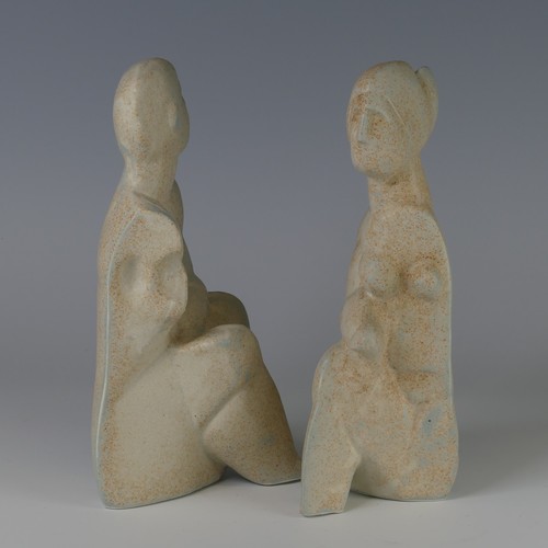 31 - Peter Wright (1911-2003) a ceramic sculpture of interlocking Figures, posed seated and nude, incised... 