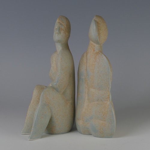 31 - Peter Wright (1911-2003) a ceramic sculpture of interlocking Figures, posed seated and nude, incised... 