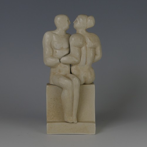 32 - Peter Wright (1911-2003) a ceramic sculpture of seated interlocking Figures, modelled as nudes seate... 