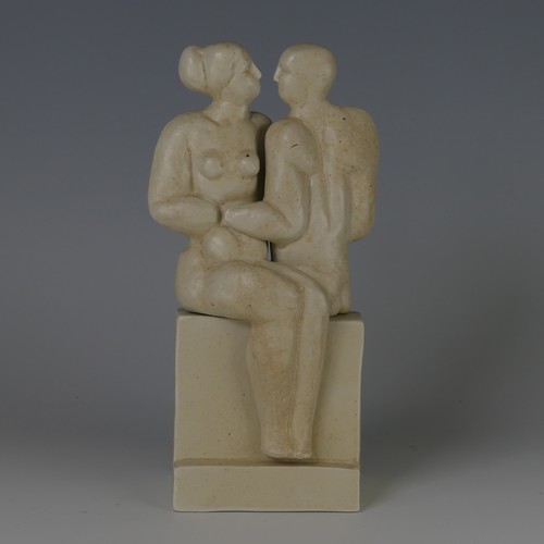 32 - Peter Wright (1911-2003) a ceramic sculpture of seated interlocking Figures, modelled as nudes seate... 