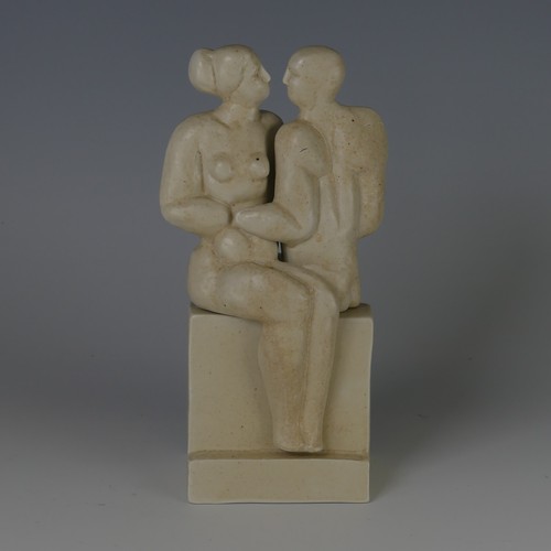 32 - Peter Wright (1911-2003) a ceramic sculpture of seated interlocking Figures, modelled as nudes seate... 