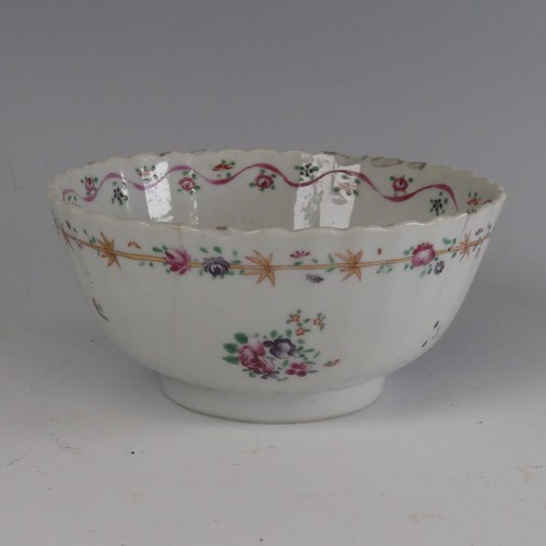 138 - A 19thC Chinese famille rose porcelain Punch Bowl, decorated in colourful enamels to interior and ex... 