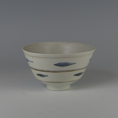 42 - David Leach OBE (1911-2005) a studio pottery Footed Bowl, the plain ground with manganese interspers... 