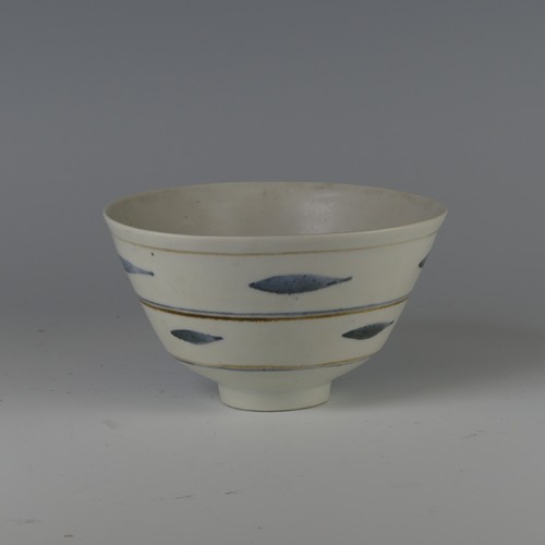 42 - David Leach OBE (1911-2005) a studio pottery Footed Bowl, the plain ground with manganese interspers... 