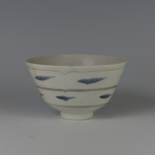 42 - David Leach OBE (1911-2005) a studio pottery Footed Bowl, the plain ground with manganese interspers... 