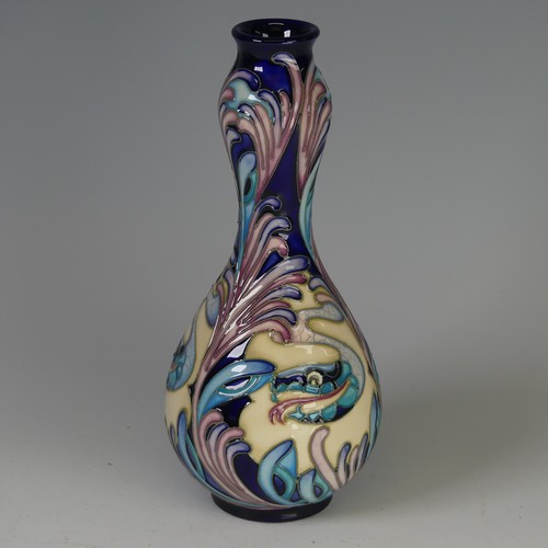 46 - A Moorcroft 'Moroccan Myths' pattern slim Double Gourd Vase, designed by Kerry Goodwin, colourful tu... 