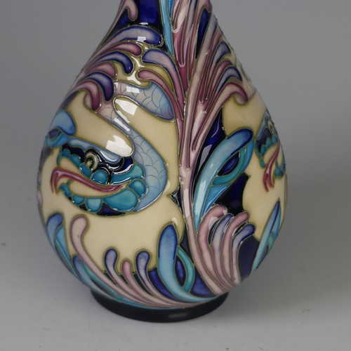 46 - A Moorcroft 'Moroccan Myths' pattern slim Double Gourd Vase, designed by Kerry Goodwin, colourful tu... 