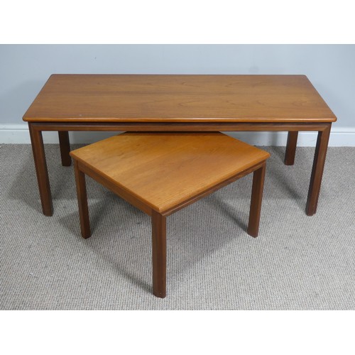 405 - A mid 20th century teak G-plan rectangular coffee Table, W 122 cm x H 47.5 cm x D 53 cm, together wi... 