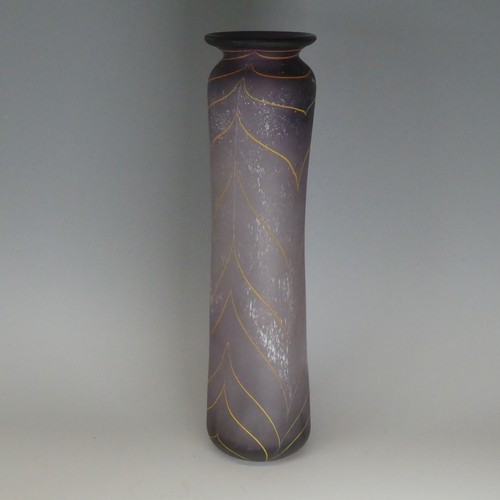 52 - Will 'Shaks' Shakspeare for Shakspeare Glass; a studio glass Vase, of elongated sleeve shape, etched... 