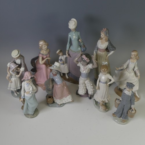 62 - A Lladro figure of a Lady and Girl, H 35.5cm, together with a quantity of other Lladro figures, incl... 