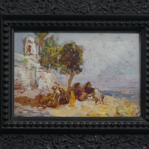 237 - Henry Simpson (1853-1921), Upper Egypt, Nubia, c.1900, oil on board, signed and inscribed verso, bea... 