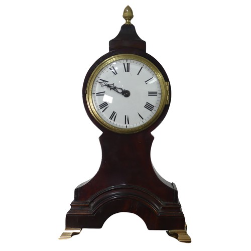 311 - An early 20th century French mantel Clock, of small proportions, mahogany case and brass stepped fee... 