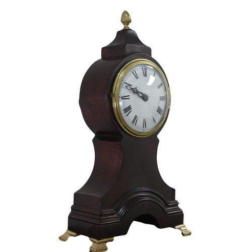 311 - An early 20th century French mantel Clock, of small proportions, mahogany case and brass stepped fee... 