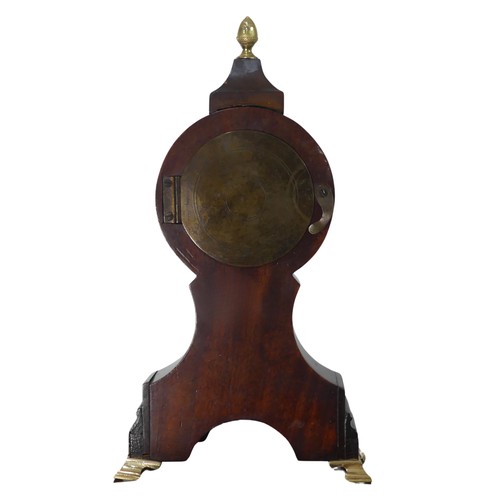 311 - An early 20th century French mantel Clock, of small proportions, mahogany case and brass stepped fee... 