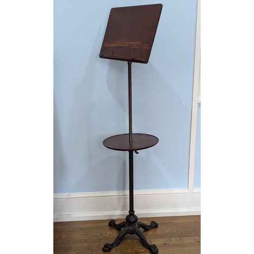 432 - A Victorian mahogany music Stand, bearing label detailed ''J. Ward Manufacturer & Patentee, to t... 