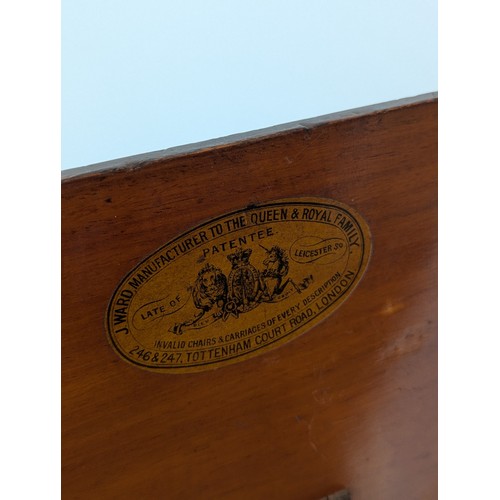 432 - A Victorian mahogany music Stand, bearing label detailed ''J. Ward Manufacturer & Patentee, to t... 