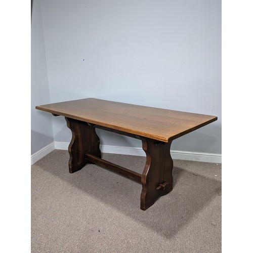 433 - An early 20th century oak refectory dining Table, of peg construction, W 168 cm x H 74 cm x D 76 cm.... 