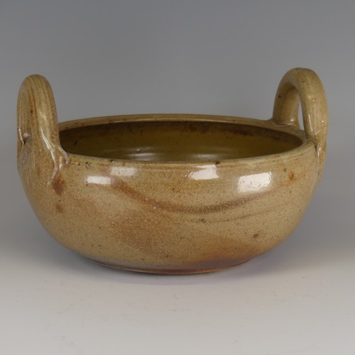 72 - Michael Casson (1925-2003) a studio pottery salt-glaze twin-handled Bowl, impressed mark to base, D ... 