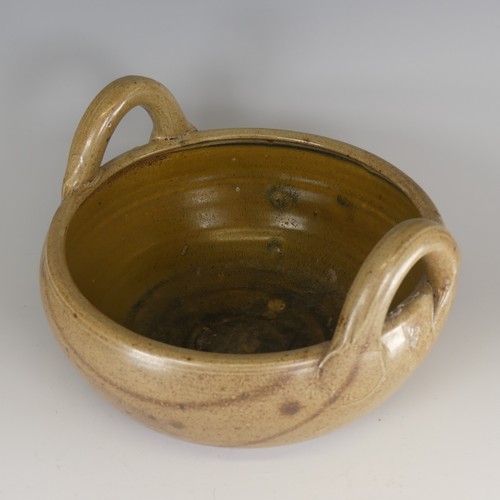 72 - Michael Casson (1925-2003) a studio pottery salt-glaze twin-handled Bowl, impressed mark to base, D ... 