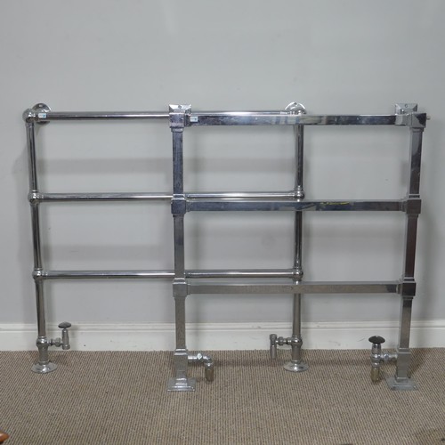 441 - An Art Deco style chrome heated Towel Rail, circa 1930, W 86 cm x H 94 cm x D 17.5 cm, together with... 