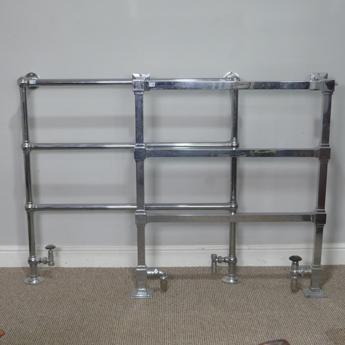 441 - An Art Deco style chrome heated Towel Rail, circa 1930, W 86 cm x H 94 cm x D 17.5 cm, together with... 