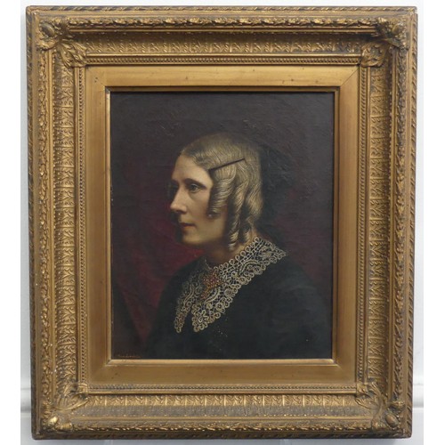 243 - Julia Gambardella (Italian, circa 1815-1886), Portraits of a lady and gentleman, head and shoulders ... 