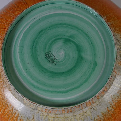 85 - A Shelley 'Harmony' ware Bowl, in orange drip glaze, factory mark to base, D 26cm, together with a s... 