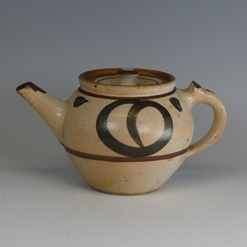 93 - A studio pottery stoneware Teapot, possibly by Michael Cardew at Kingwood Pottery, Surrey, decorated... 