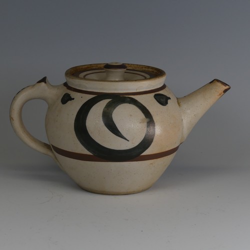 93 - A studio pottery stoneware Teapot, possibly by Michael Cardew at Kingwood Pottery, Surrey, decorated... 