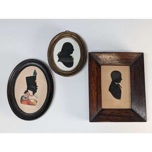 252 - A George III Silhouette Portrait of John Fordyce, by J. Miers (1756-1821), in an oval brass frame, t... 