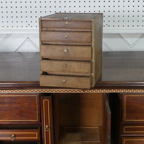 454 - A good 19th century mahogany secretaire Chest / Cupboard, rectangular top with decorative banding, a... 